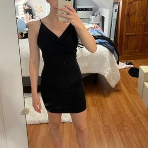 Black open back dress